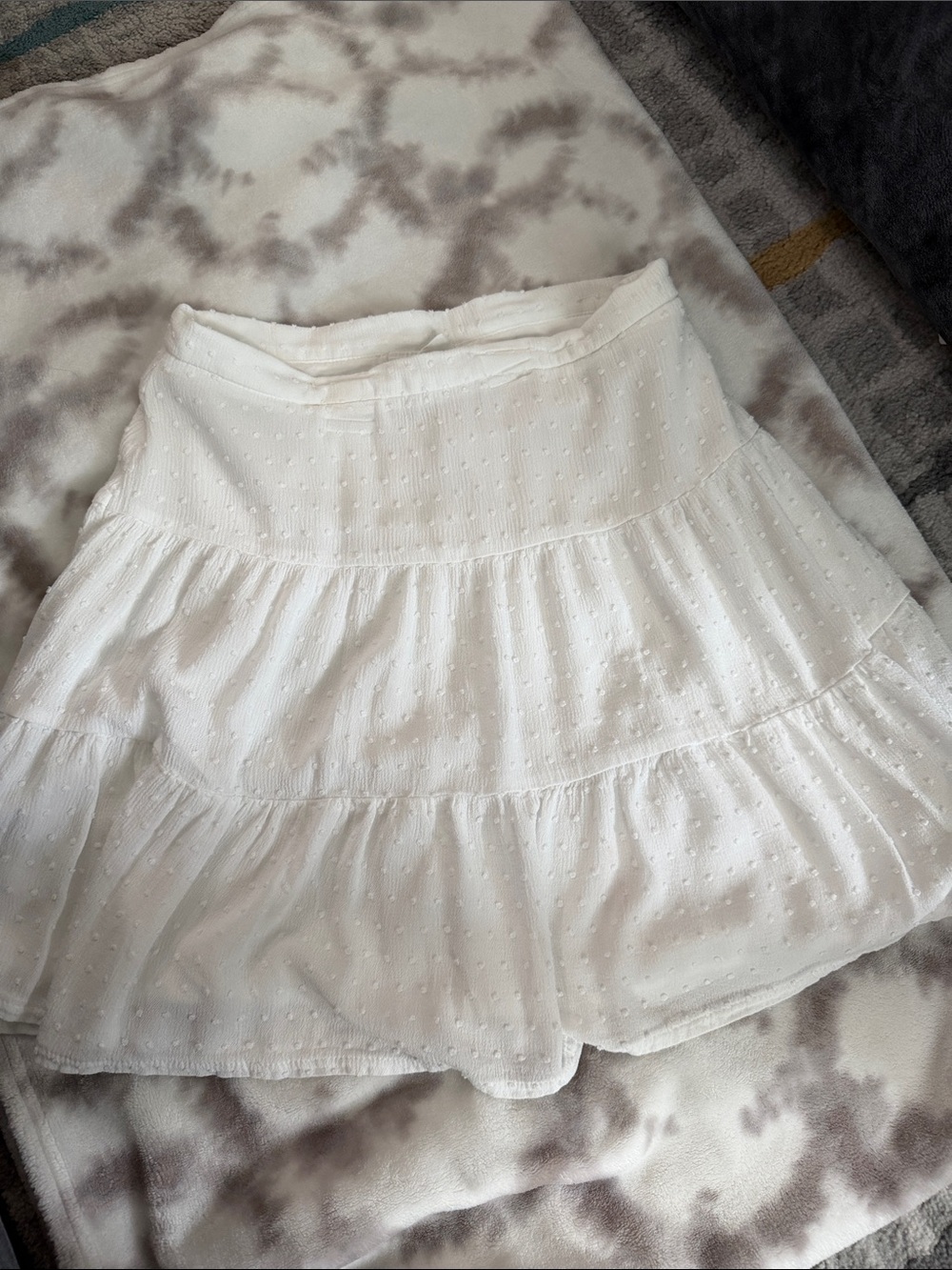 GAP White Tiered Swiss Dot Skater Skirt